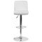 Emma and Oliver Swivel Rolled Seat Adjustable Height Barstool with Chrome Base